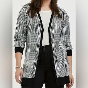 Torrid Houndstooth Print Cardigan